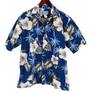 Blue and brown Hawaiian shirt size large JC Hawaii